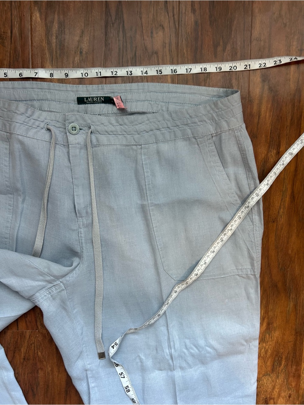Women’s Linen Drawstring Pants Breathable Euro Summer Vacation Ralph Lauren - Picture 11 of 16